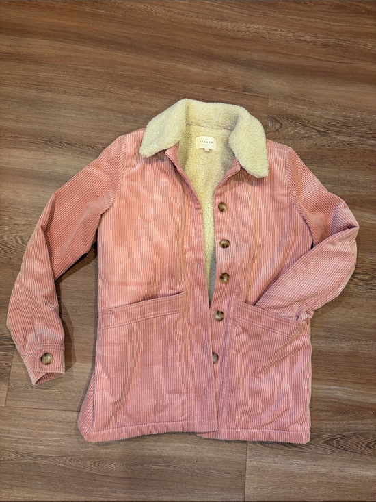 Sezane Jackets & Blazers - Sézane Will Pink Corduroy Faux Sherpa Removable-Collar Jacket Size XS